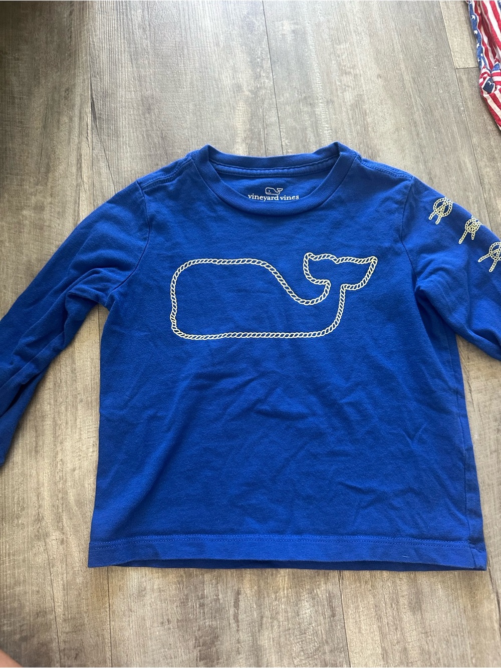 Vineyard Vines Royal Blue Long-Sleeve Rope Whale Tee